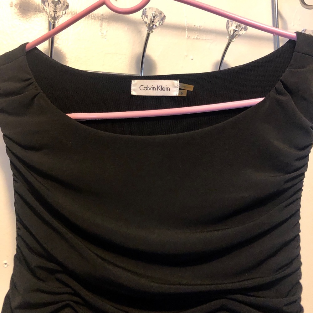 Calvin Klein Black Ruched dress